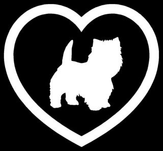 Westie Heart Sticker Terrier Dog Puppy Car Vinyl Decal