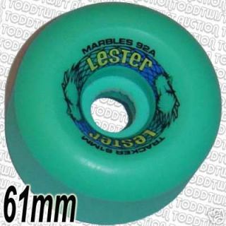 Tracker Lester Marbles 92A 61mm Skateboard Wheels Aqua