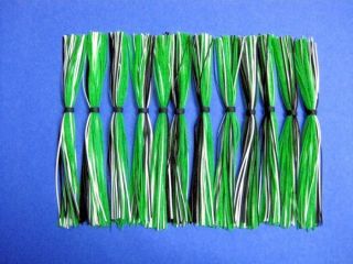 25 Silicone Skirt Lime WH BL Spinner Bait Bass Lure Jig