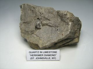 Herkimer Quartz Crystal in Limestone St Johnsville NY