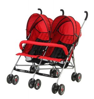 Dream on Me Lightweight Twin Stroller in Red 832631001763