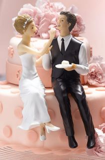 Lillian Rose Couple Eating Wedding Caketop Cake Topper