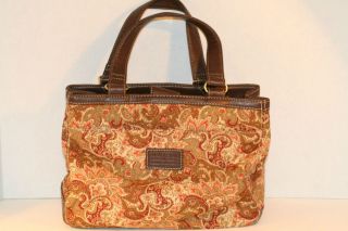 Relic by Fossil, Brown Paisley Print Cotton Fabric Handbag, Purse Pre