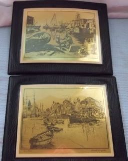 Two Gold Foil Etching by Lionel Barrymore