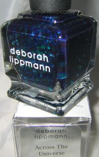 Deborah Lippmann Nail Polish ACROSS THE UNIVERSE Blue Teal Hex Glitter