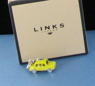 Links of London Charm Yellow Taxi Sterling Silver Enamel