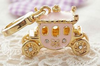 MG Co Pink Princess Carriage Pendant Charm Juicy Couture Blotter Card