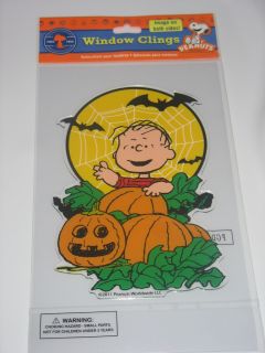 Jelz Gel Window Clings Peanuts Linus Great Pumpkin Patch NIP
