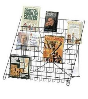 New Black 6 Tier Wire Literature Books and DVD CD Counter Display