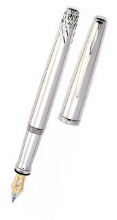 Waterford Pens Lismore Fountain Pen Platinum Fine Architecture Silver
