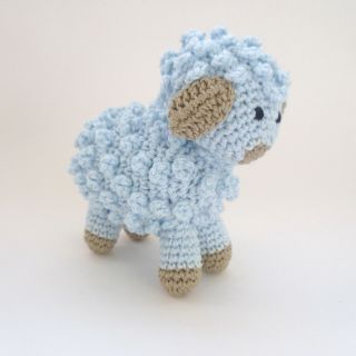 Amigurumi Little Blue Sheep Lamb Handmade Crocheted Soft Toy