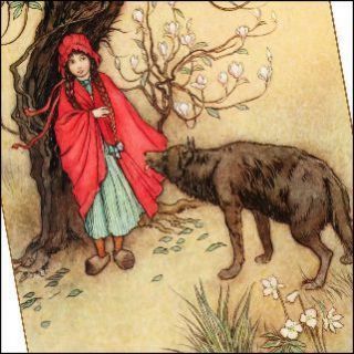 Fridge Magnet Picture Little Red Riding Hood French Fairy Tale Vtg
