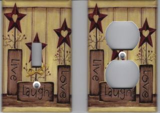 Country Live Love Laugh Home Decor Outlet and Light Switch Plate