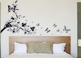  Butterfly FlowerVine Wall Sticker Mural Living Room Wallpaper Decor