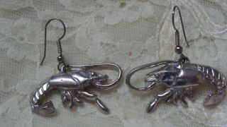 Vintage Lobster Earrings Artist Made Lobsters Unique Nice Detailed