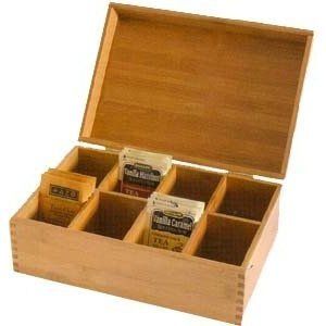 Lipper International Bamboo Tea Bag Storage Box New