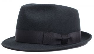 John Lofgren Co Made in Japan Vintage Style Black Fedora Hat 7 3 8 59