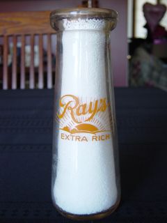 1940s Juice 1 2 Pint Rays Logansport Indiana Ind Dairy Milk Bottle