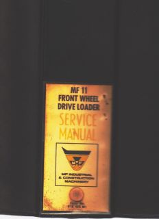 Massey Ferguson MF 11 FWD Loader Service Manual
