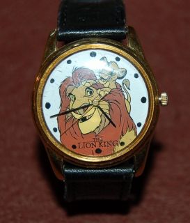 Timex Walt Disneys Lion King Watch Leather Engraved Band New Battery