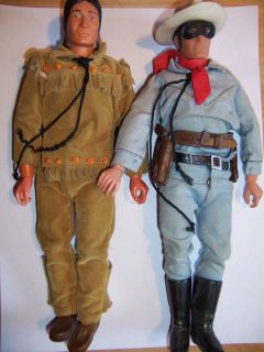 Lone Ranger and Tonto Action Figures 1973 Vintage Western L36