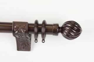 Curtain Rod Fluted Twist Finial 59 Long 4 Color