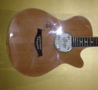 Loretta Lynn Autograph Signed Copley Acoustic Natural Guitar COA
