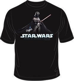 Los Angeles Dodgers Star Wars Darth Vader T Shirt 2011 SGA 9 16 New M
