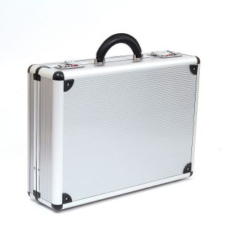 New Aluminum Hard Attache Case Briefcase 2 Combo Locks