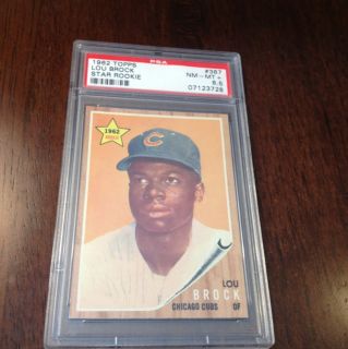 1962 Topps Lou Brock Rookie PSA 8 5 NM MT Pop 1 6 Only 20 Higher of 1