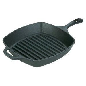 Lodge Cast Iron Ribbed Steak Grill Fry Frying Pan Sear