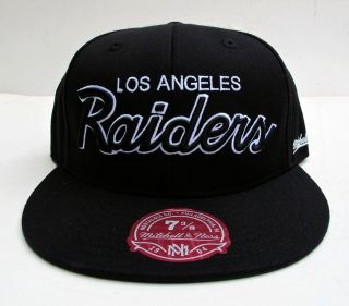 Los Angeles Raiders Black All Sizes Cap Hat by Mitchell Ness