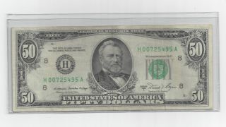 50 Fifty Dollar Bill Ortega Regan H St Louis H A series Circulated FRN