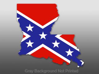 Louisiana Shaped Rebel Flag Sticker Decal La State US