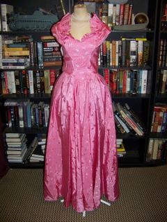 Vintage 80s Pink Puffie Formal Brids Maids Party Prom Dress