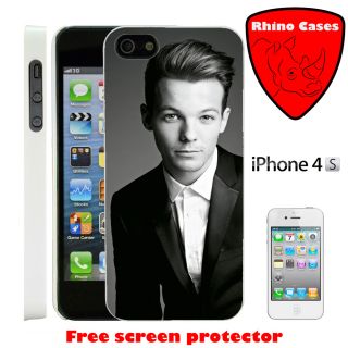 For iPhone 4 One Direction Louis Tomlinson Case Cover Screen Protector