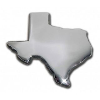 Texas Shape Lone Star State Emblem Real Metal Chrome Auto Decal Self