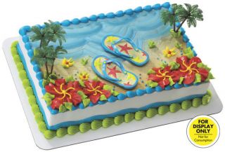 Luau Hawaiin Beach Cake Decoration Kit Set Topper Party