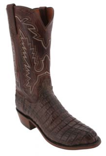 Lucchese Barrel Brown N9216 R4 Caiman Crocodile Mens Cowboy Boots
