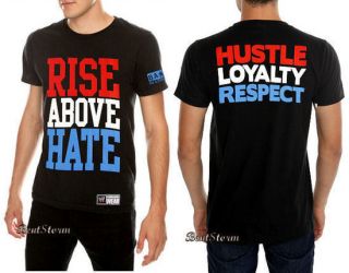 Rise Above Hate Wrestling T Shirt Tee Hustle Loyalty Respect XL