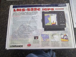 LOWRANCE LMS 522C iGPS FISHFINDER GPS COMBO WITH BOX LMS 522 GRAPH GPS