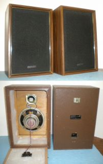Pair Panasonic SB 207 Acoustic Suspension 2 Way Speakers   Mid Century