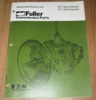 Eaton Parts List Fuller RT 14610 Series Transmission