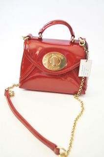 Lulu Guinness Red Patent Leather Mini Audrey Bag BNWT