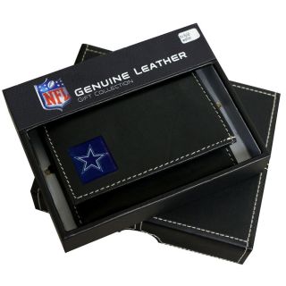 New Dallas Cowboys Genuine Leather Tri Fold Wallet Black NFL Football