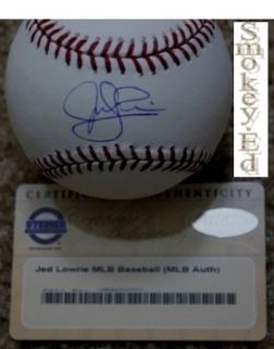Official JED LOWRIE Autographed Baseball MLB Auth Ball   Steiner