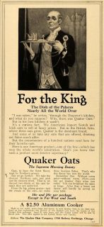1916 Ad Quaker Oats for the King Aluminum Cooker Price   ORIGINAL