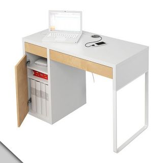 New IKEA Computer Desk Table Modern MICKE White Birch Effect Factory