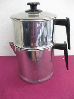 Vintage Stainless Steel Coffee Pot Lifetime Stove Top