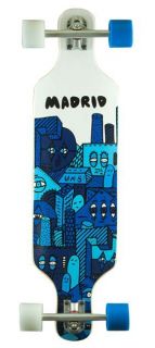 Madrid City 2 Blue Longboard Skateboard Deck Only